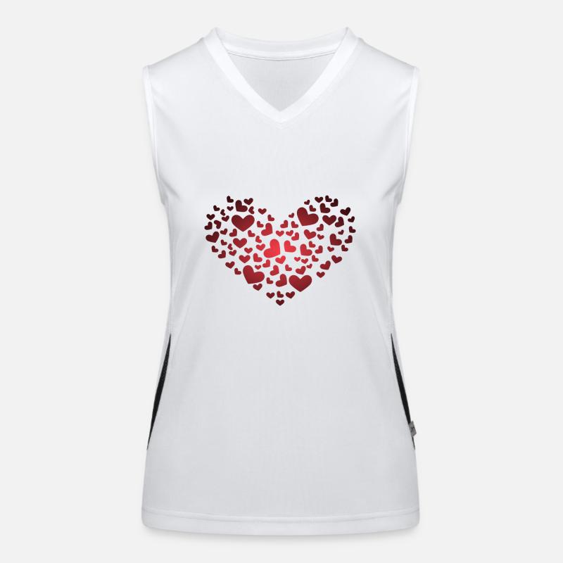 Herz aus Herzchen Funktionelles Kontrast-Tank Top für Frauen