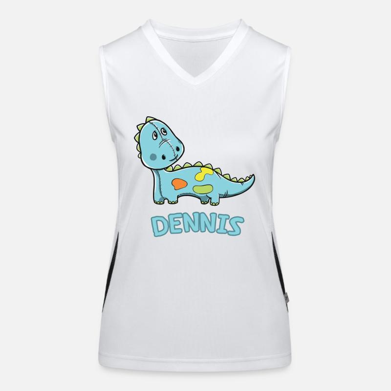 Dinosaur funny child Dennis gift birthday Women's Functional Contrast Tank Top