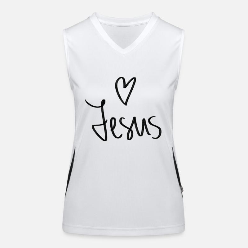 Jesus Herz Funktionelles Kontrast-Tank Top für Frauen