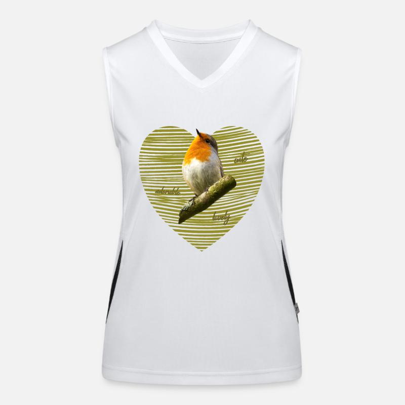 Rotkehlchen Singvogel Funktionelles Kontrast-Tank Top für Frauen