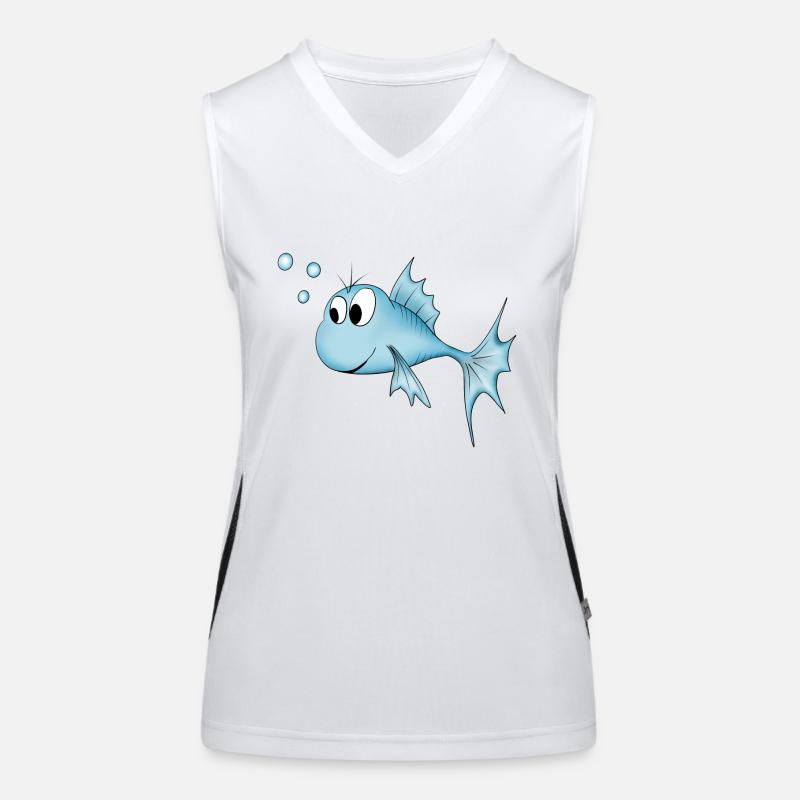 Fisch Funktionelles Kontrast-Tank Top für Frauen