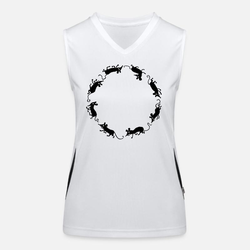 Mice - Women's Functional Contrast Tank Top - white/black
