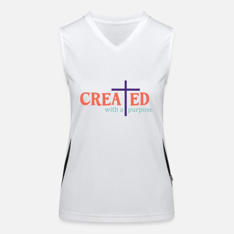 created with a purpose - Women's Functional Contrast Tank Top - white/black