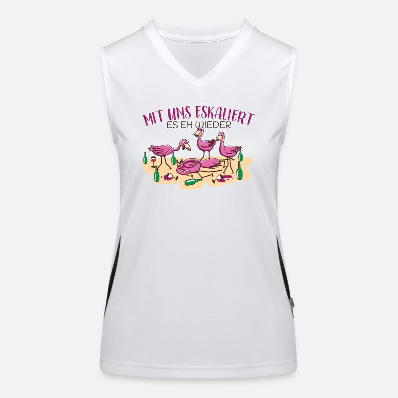 Flamingo Alkohol Bier Es eskalier eh Schnaps Funktionelles Kontrast-Tank Top für Frauen