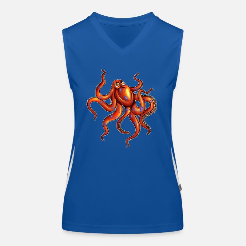 Plongée Calmar Octopus Fan Kraken Design Débardeur respirant contrasté Femme