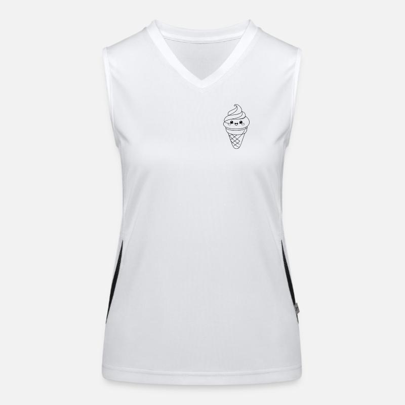 Softeis Eiscreme Icon Minimal Statement Funktionelles Kontrast-Tank Top für Frauen