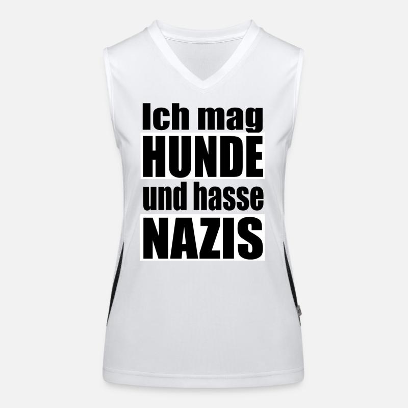 mag Hunde hasse Nazis Funktionelles Kontrast-Tank Top für Frauen