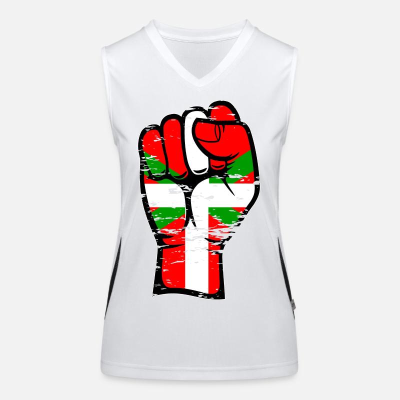 Baskische Flagge Faust used Funktionelles Kontrast-Tank Top für Frauen