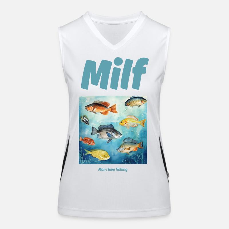 Mec, j’adore la pêche Débardeur respirant contrasté Femme