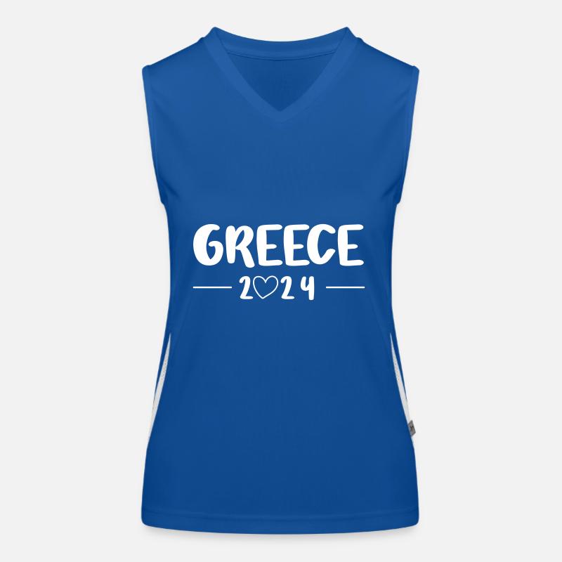 Greece 2024 Herz Reise Funktionelles Kontrast-Tank Top für Frauen