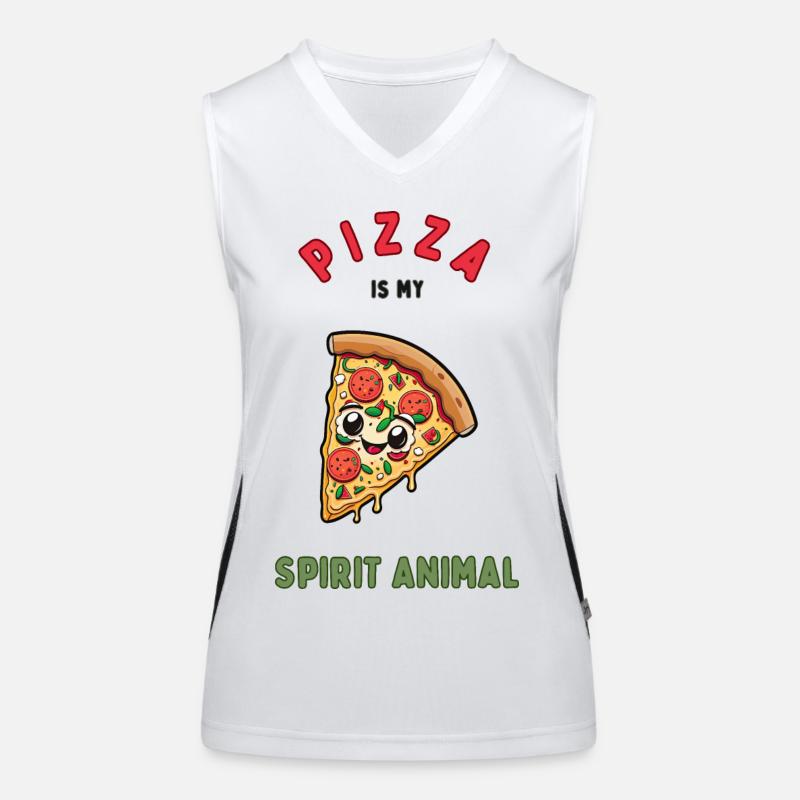 Pizza ist mein Geisttier Funktionelles Kontrast-Tank Top für Frauen