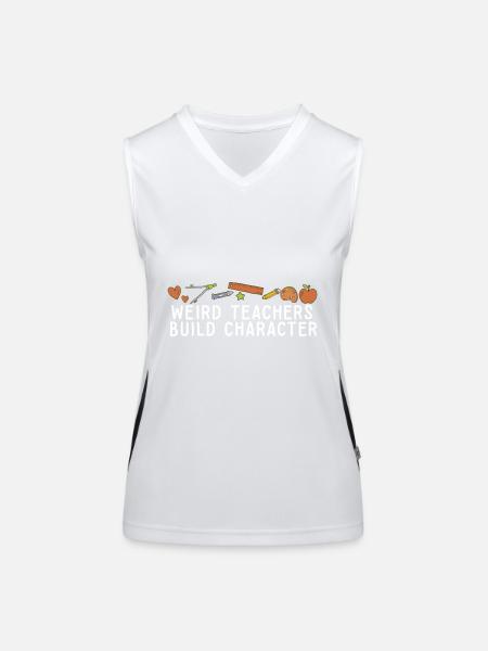 Weird Teachers Build Character Groovy School - Women's Functional Contrast Tank Top - white/black - Front