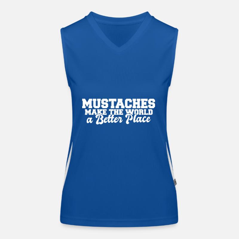 Handlebar Mustache Make The World A Better Place Women's Functional Contrast Tank Top