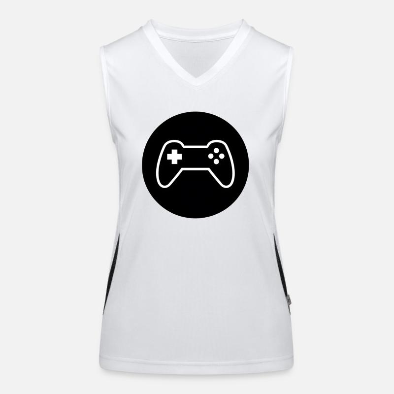Gamepad Logo, Controller Women's Functional Contrast Tank Top