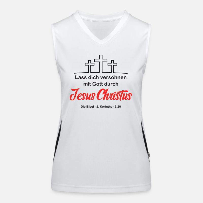 Lass dich versöhnen durch Jesus Christus (V.2) Funktionelles Kontrast-Tank Top für Frauen