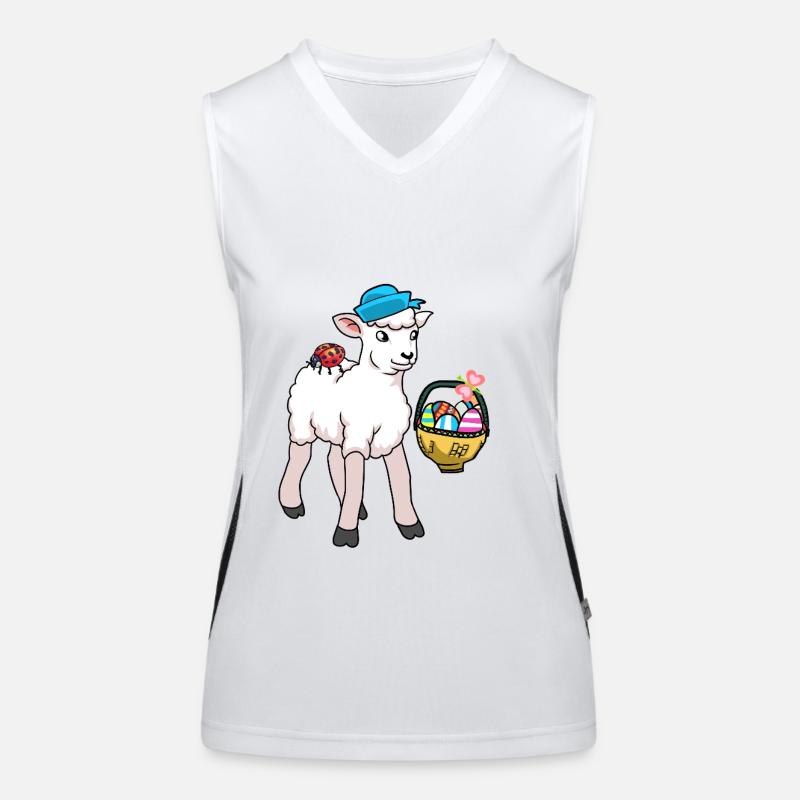 80s 90s Lamb Lambs Sheep Sheep Easter Women's Functional Contrast Tank Top