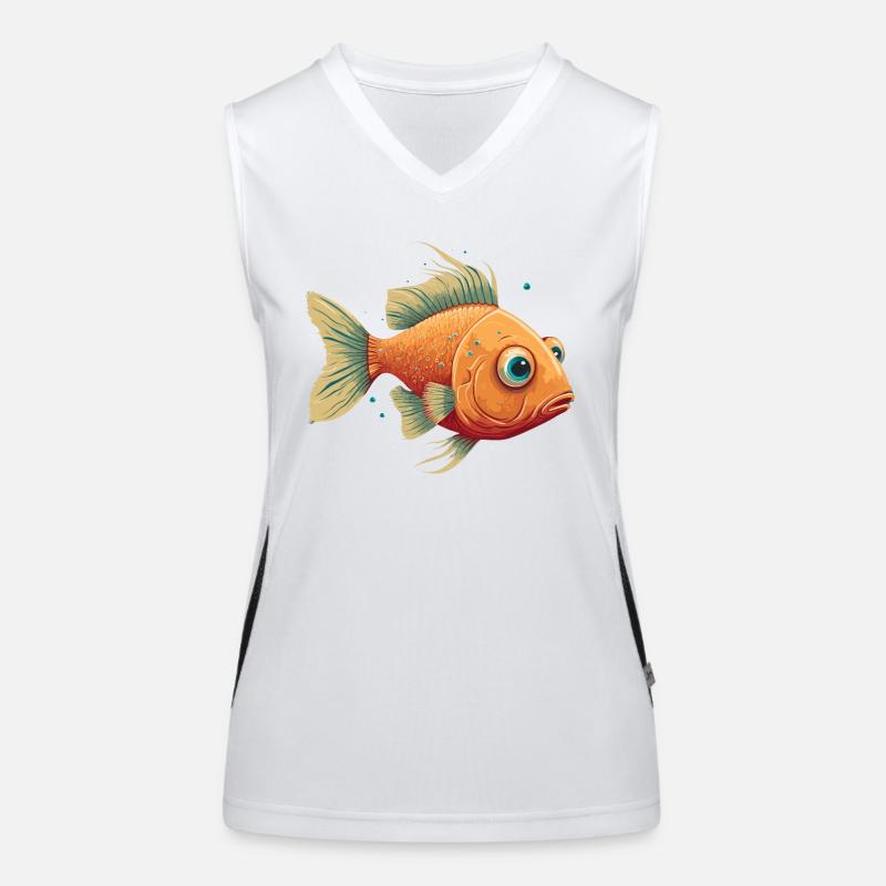 Fish with big Eyes Women's Functional Contrast Tank Top