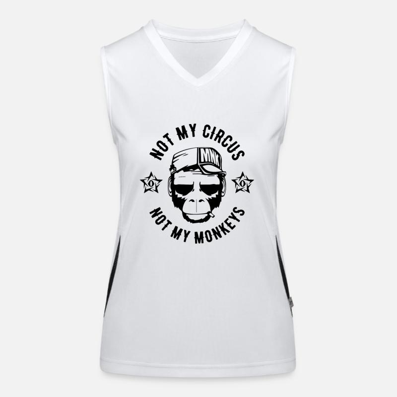 PAS MON CIRQUE - pas mon MONKEYS - shirt Fun Singe Débardeur respirant contrasté Femme