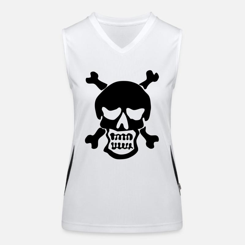 Rocknroll Skull Funktionelles Kontrast-Tank Top für Frauen