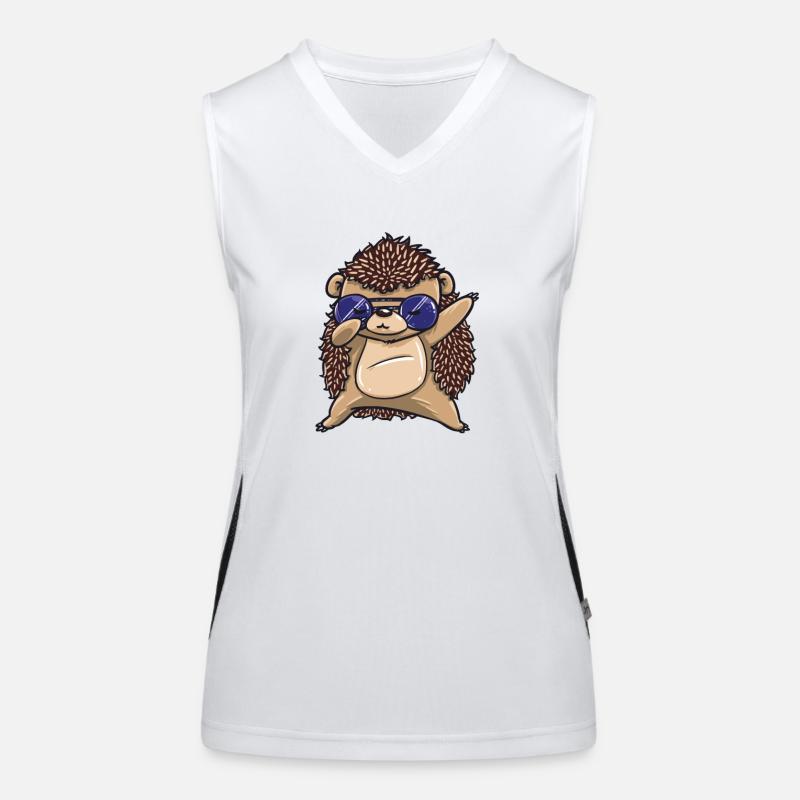 Dabbing dab hedgehog dab gift birthday funny Women's Functional Contrast Tank Top