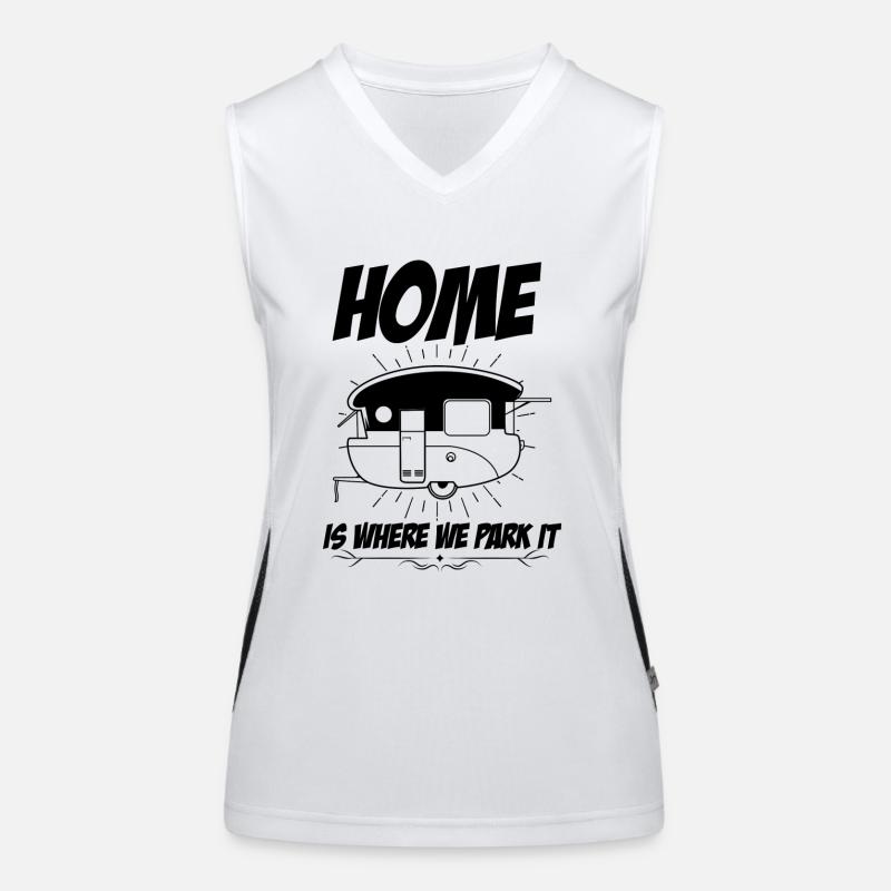 Camping camper camping gift caravan saying Women's Functional Contrast Tank Top