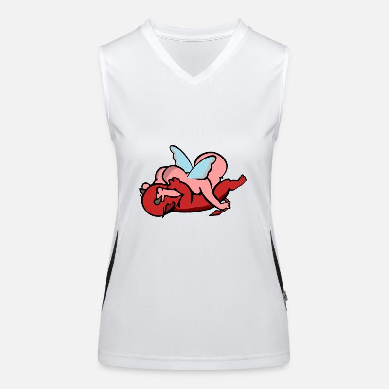Playing angels and devils hug my hug Women's Functional Contrast Tank Top
