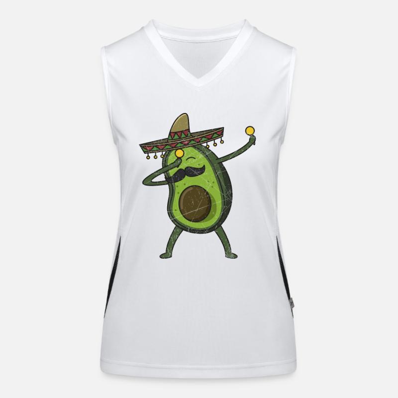 Avocado - Dab Pose - Dabbing - Gift Women's Functional Contrast Tank Top