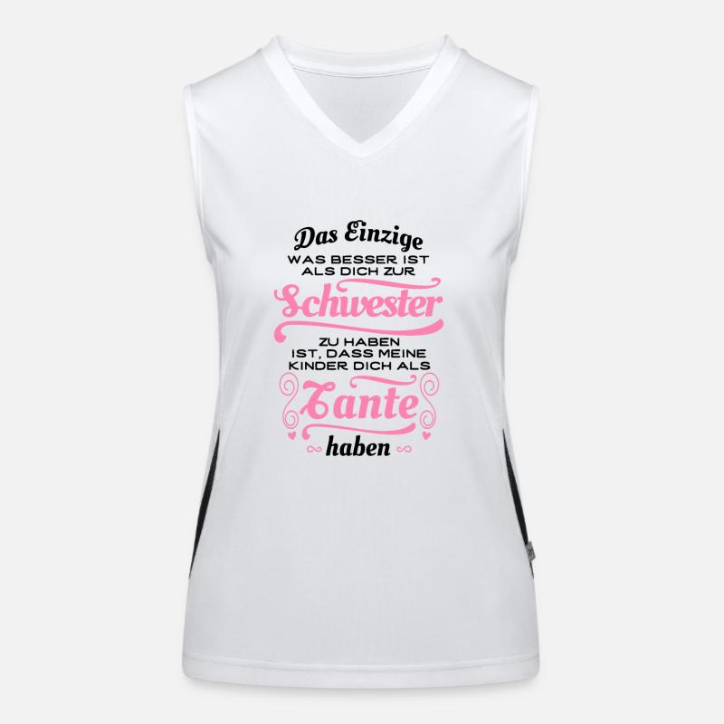 Tolle Schwester, tolle Tante - Geschenk Funktionelles Kontrast-Tank Top für Frauen