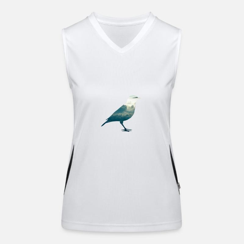 Bird animal clouds sky fly Women's Functional Contrast Tank Top