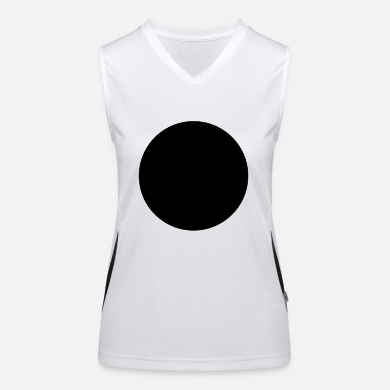 BLACK CIRCLE GEOMETRIC SHAPE SHIRT Women's Functional Contrast Tank Top