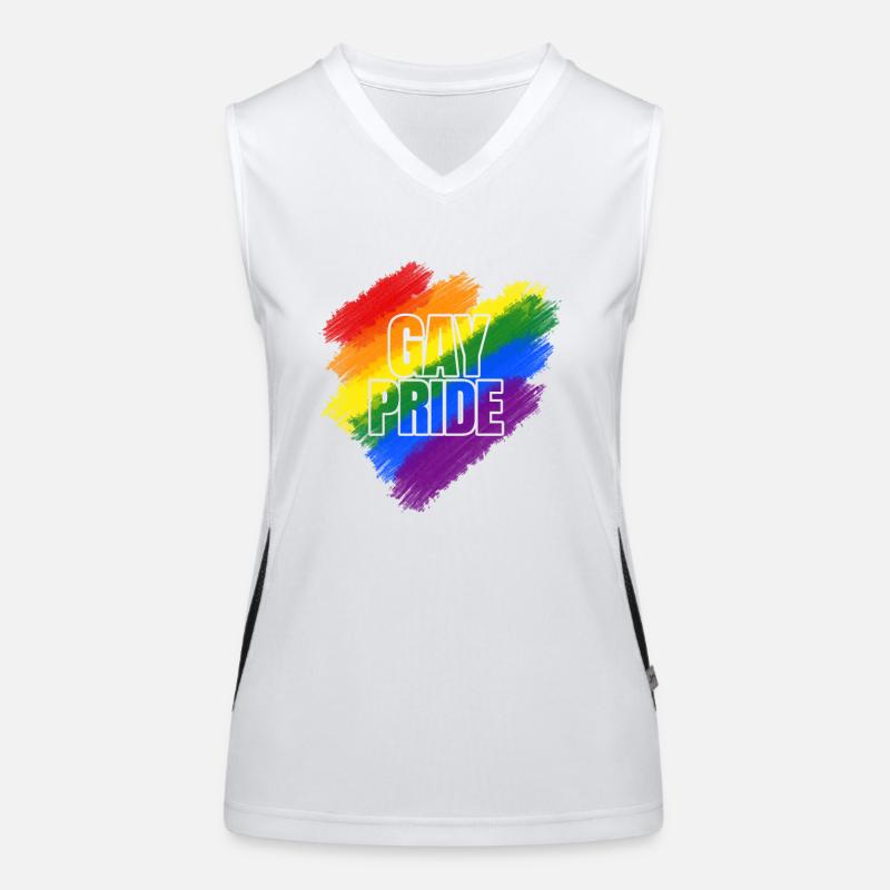 Gay Pride, stolz, Regenbogen, Rainbow, Geschenk Funktionelles Kontrast-Tank Top für Frauen