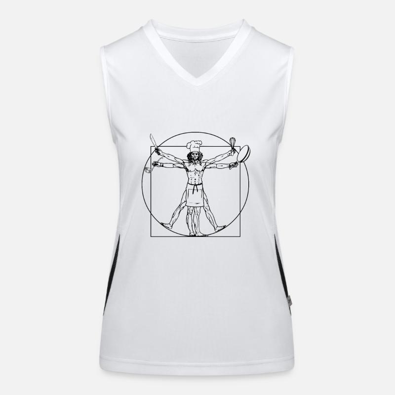 Vitruvianischer Koch - Da Vinci Kochen Geschenk Funktionelles Kontrast-Tank Top für Frauen