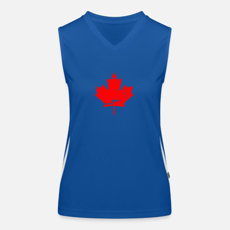 Fierté canadienne de symbole national de feuille d’érable du Canada Débardeur respirant contrasté Femme