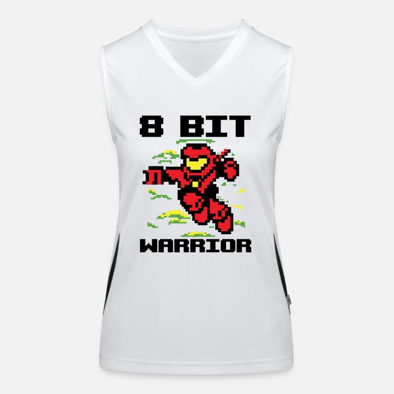 8 Bit Warrior Pixel Video Game Gaming Gift Women's Functional Contrast Tank Top