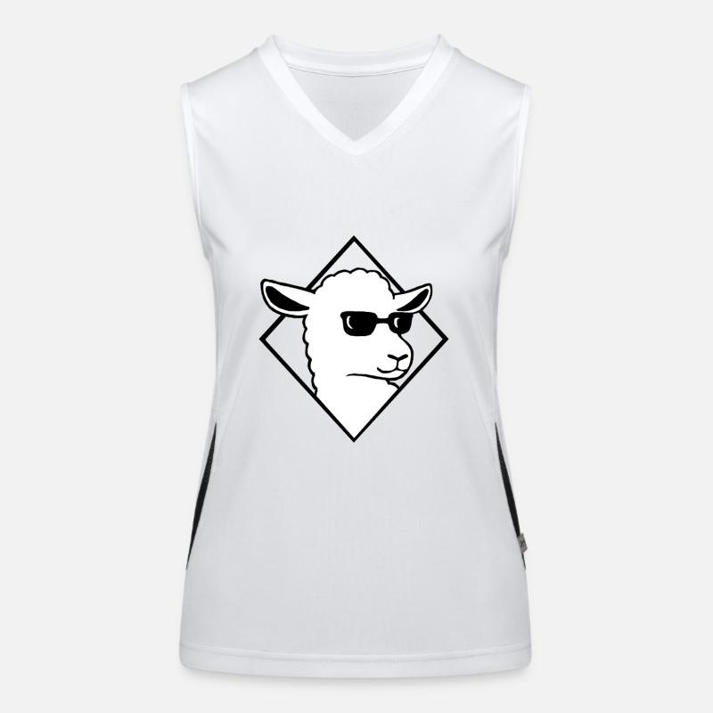 Cool sheep with sunglasses Mäh wool Women's Functional Contrast Tank Top
