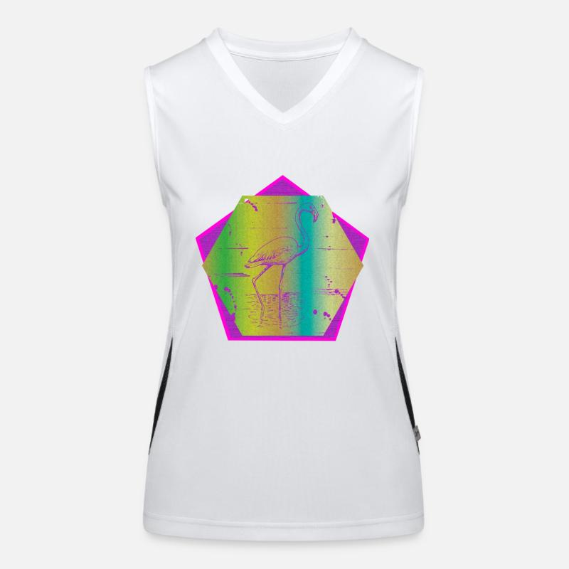 Flamingo pentagon Women's Functional Contrast Tank Top