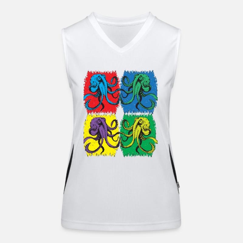 Octopus Pop Art Women's Functional Contrast Tank Top