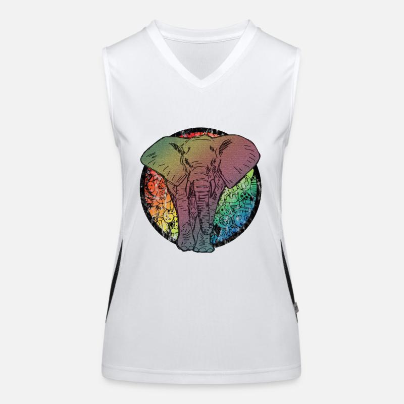 Elefant Comic Funktionelles Kontrast-Tank Top für Frauen