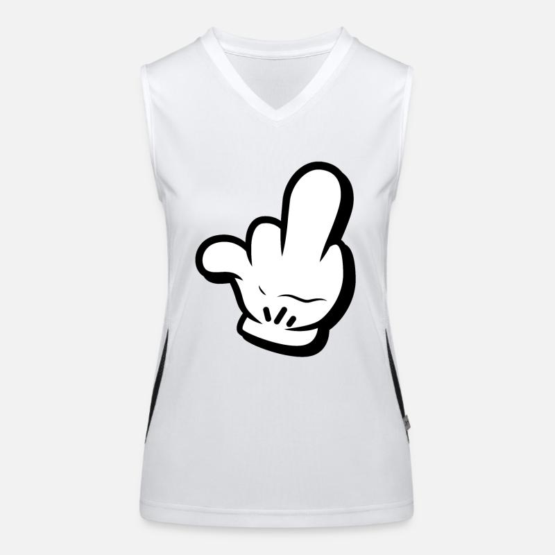 Mittelfinger Comic Style Funktionelles Kontrast-Tank Top für Frauen