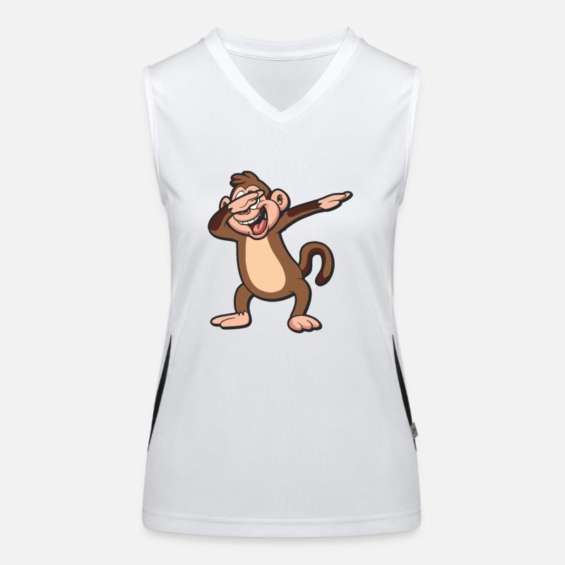 Dabbing Monkey Funktionelles Kontrast-Tank Top für Frauen