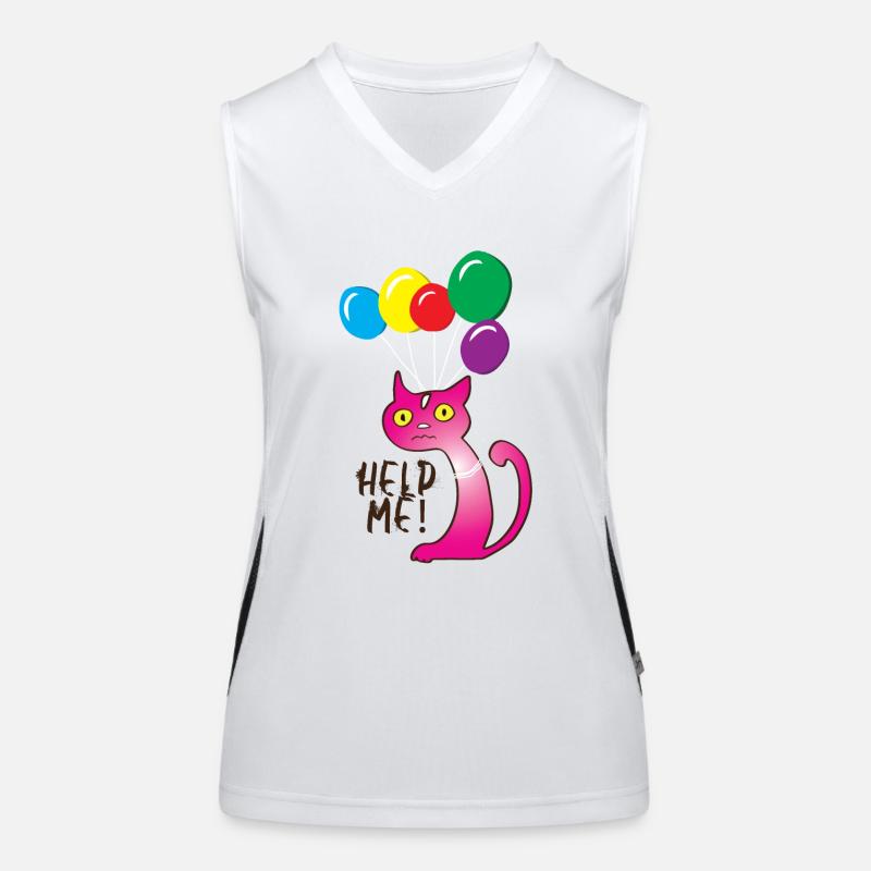 Cat Help me, Help me Women's Functional Contrast Tank Top