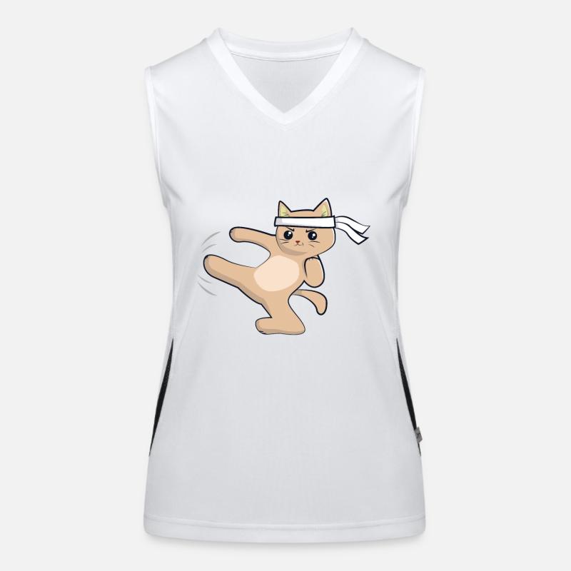 Karate Katze / Kampfkunst Funktionelles Kontrast-Tank Top für Frauen