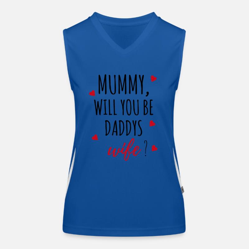 Marriage proposal request mummy gift idea Women's Functional Contrast Tank Top
