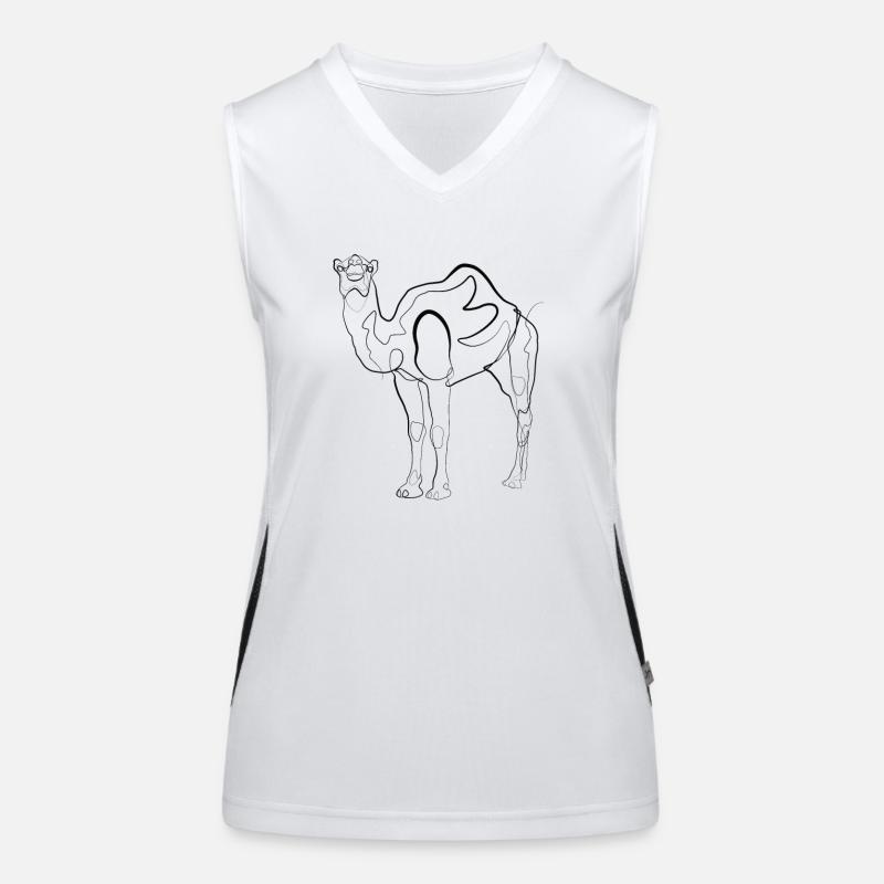 Kamel Dromedar - one line drawing Funktionelles Kontrast-Tank Top für Frauen