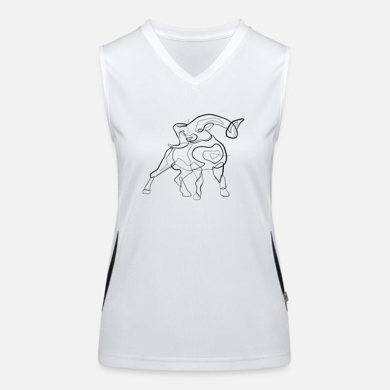 Aries - one line drawing Women's Functional Contrast Tank Top