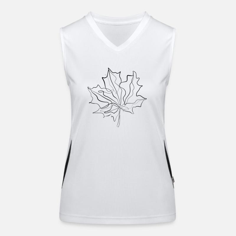 Canada Maple Leaf - one line drawing Women's Functional Contrast Tank Top