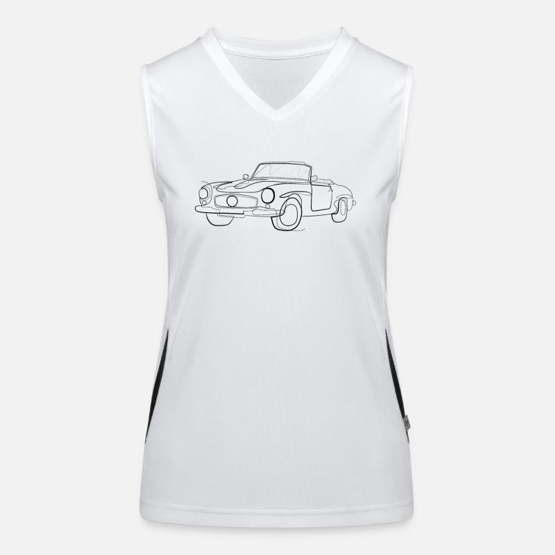 Oldtimer Cabrio - one line drawing Women's Functional Contrast Tank Top