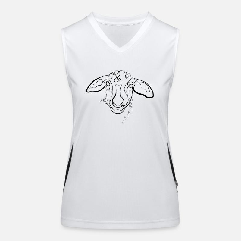 Shepherd Sheep - one line drawing Women's Functional Contrast Tank Top
