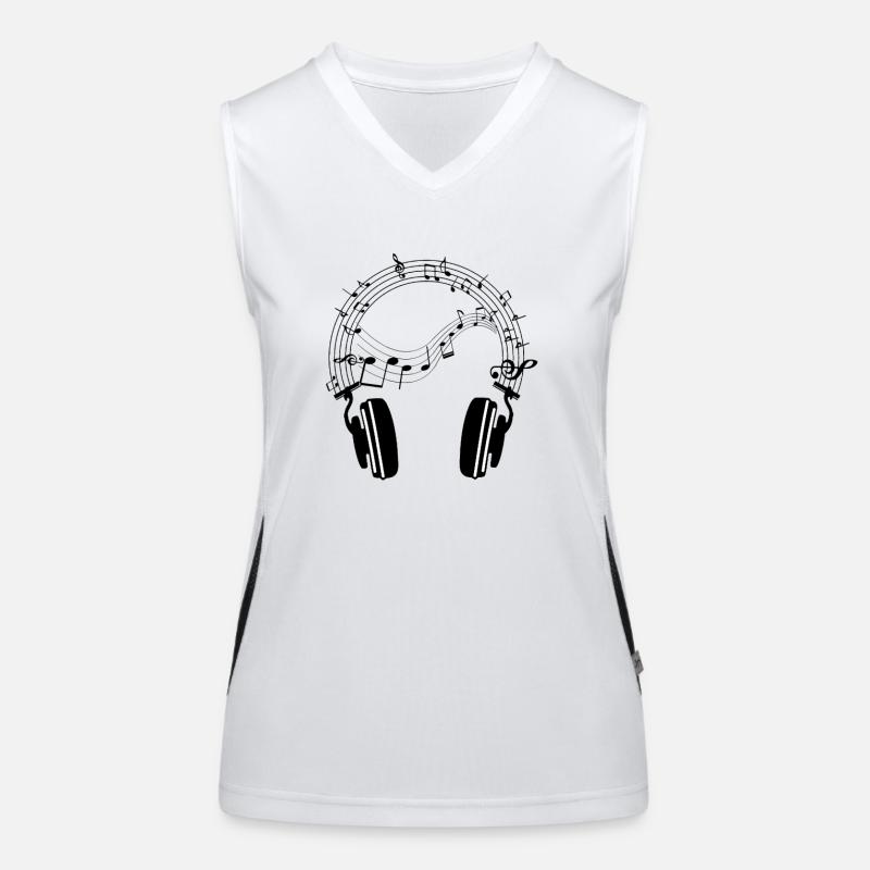 Beats & Notes: Headphone design Women's Functional Contrast Tank Top