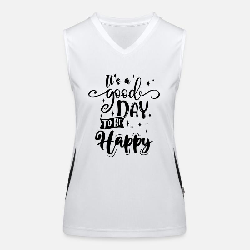 Happy quote Women's Functional Contrast Tank Top